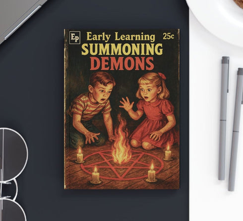 Early Learning Summoning Demons Hard Backed Journal | Vintage Halloween Notebook