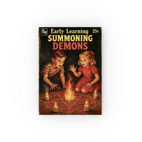 Early Learning Summoning Demons Hard Backed Journal | Vintage Halloween Notebook