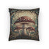 Enchanted Mushroom Woven Pillow | Vintage Toadstool Cottagecore Cushion