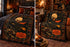 Vintage Halloween Witch Blanket | Retro Moon Velveteen Fleece Throw