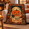 Vintage Black Cat Halloween Blanket | Jack O’ Lantern Pumpkin Fleece Throw