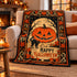Vintage Black Cat Halloween Blanket | Jack O’ Lantern Pumpkin Fleece Throw