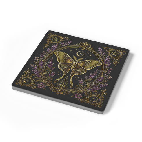 luna moth coasters