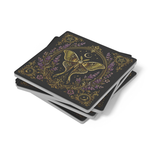luna moth coasters