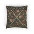 Medieval Crossed Swords Woven Cushion | Gothic Floral Tapestry Pillow