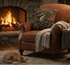 Medieval dragon floral woven tapestry cushion
