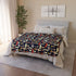 Mushroom Sherpa Fleece Blanket | Colourful Woodland Toadstool Throw