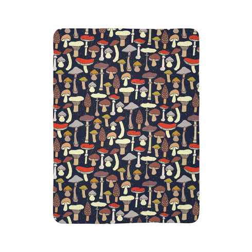 Mushroom Sherpa Fleece Blanket | Colourful Woodland Toadstool Throw