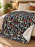 Mushroom Sherpa Fleece Blanket | Colourful Woodland Toadstool Throw