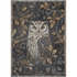 Woodland Owl & Holly Woven Cotton Throw Blanket – Christmas Jacquard Forest Tapestry