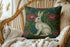 Vintage Hare Faux Suede Cushion | William Morris Style Botanical Pillow