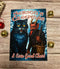 Season's Creepings & Eerie Good Cheer | Yule Cat & Krampus Christmas Card