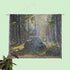 Sword in the Stone Woven Blanket | Arthurian Forest Cotton Throw