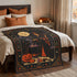 Vintage Witch Halloween Blanket | Cauldron, Black Cat & Pumpkin Throw