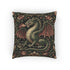 Medieval Dragon Floral Woven Cushion | Gothic Tapestry Pillow