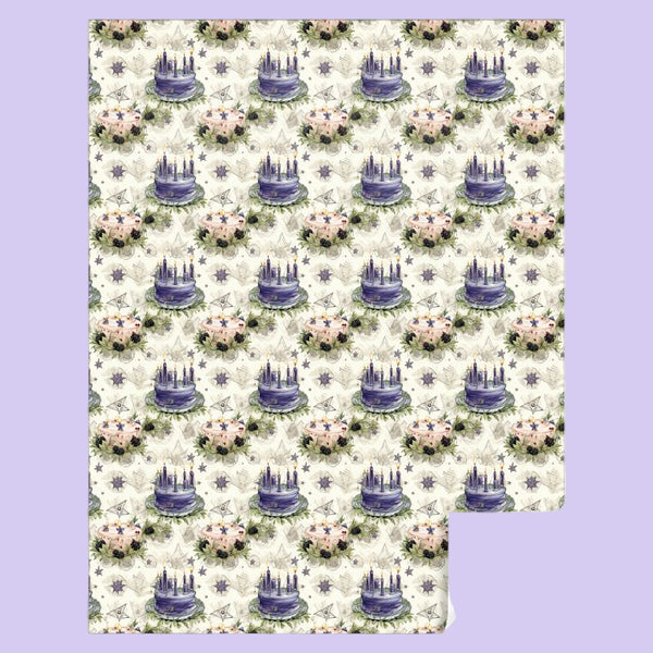 Vintage flowers with cakes wrapping paper