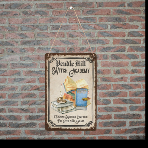 Pendle Hill Witch Academy Spell Books Metal Wall Art