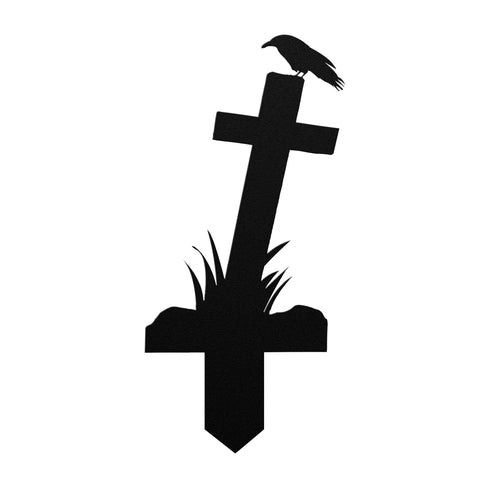 Tombstone with Raven Custom Halloween Yard Decoration