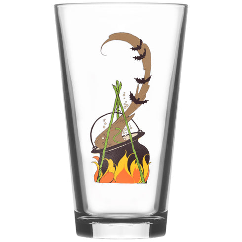 Witches Cauldron and Bats Pint Glass