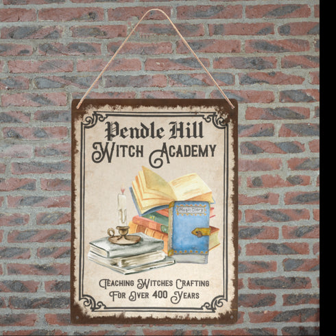 Pendle Hill Witch Academy Spell Books Metal Wall Art