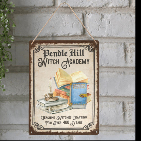 Pendle Hill Witch Academy Spell Books Metal Wall Art