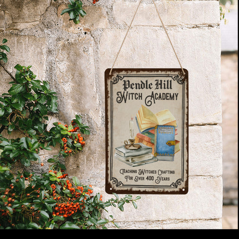Pendle Hill Witch Academy Spell Books Metal Wall Art