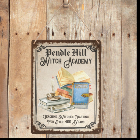 Pendle Hill Witch Academy Spell Books Metal Wall Art