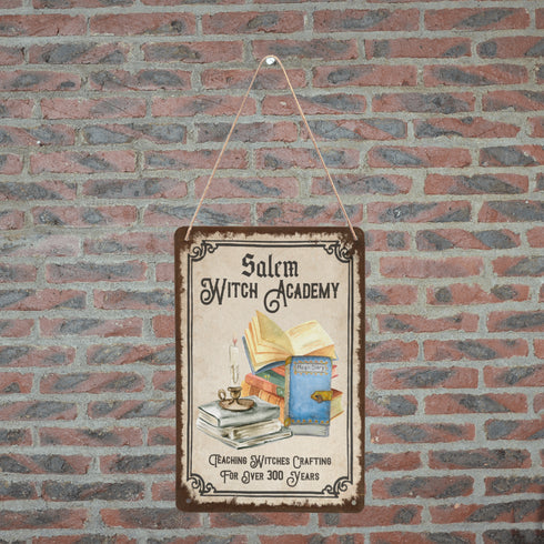 Salem Witch Academy Spell Books Metal Wall Art