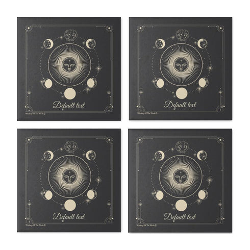 Sleepy sun and moon phases stone coasters detail