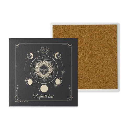 Sleepy sun and moon phases stone coaster set