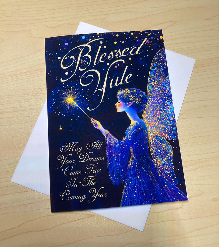 Blessed Yule Christmas Fairy Greeting Card | Magical Winter Folklore