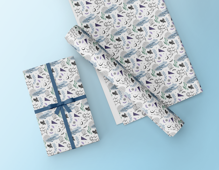 The Abstract Ravens In The Moonlight Wrapping Paper